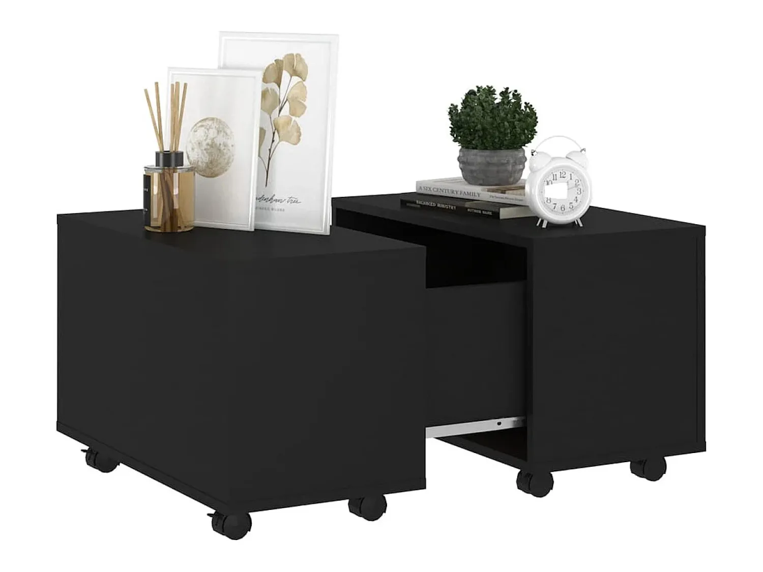 Mesa De Centro* Mesa de centro | Mesa de apoio 60x60x38 cm derivados de madeira Preto