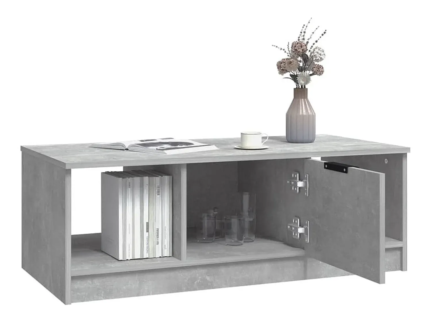 Online Mesa de centro | Mesa de apoio 102x50x36 madeira processada cinza cimento Cinzento