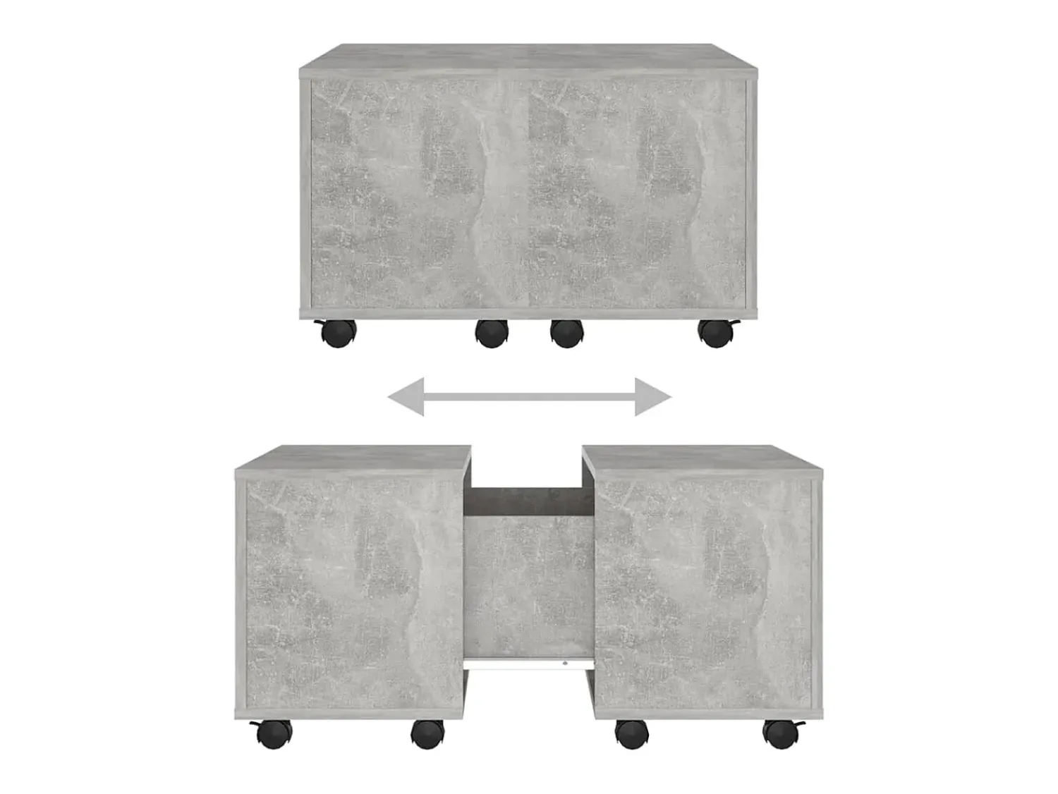 New Mesa de centro | Mesa de apoio 60x60x38cm derivados de madeira cimento Cinzento