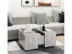 New Mesa de centro | Mesa de apoio 60x60x38cm derivados de madeira cimento Cinzento
