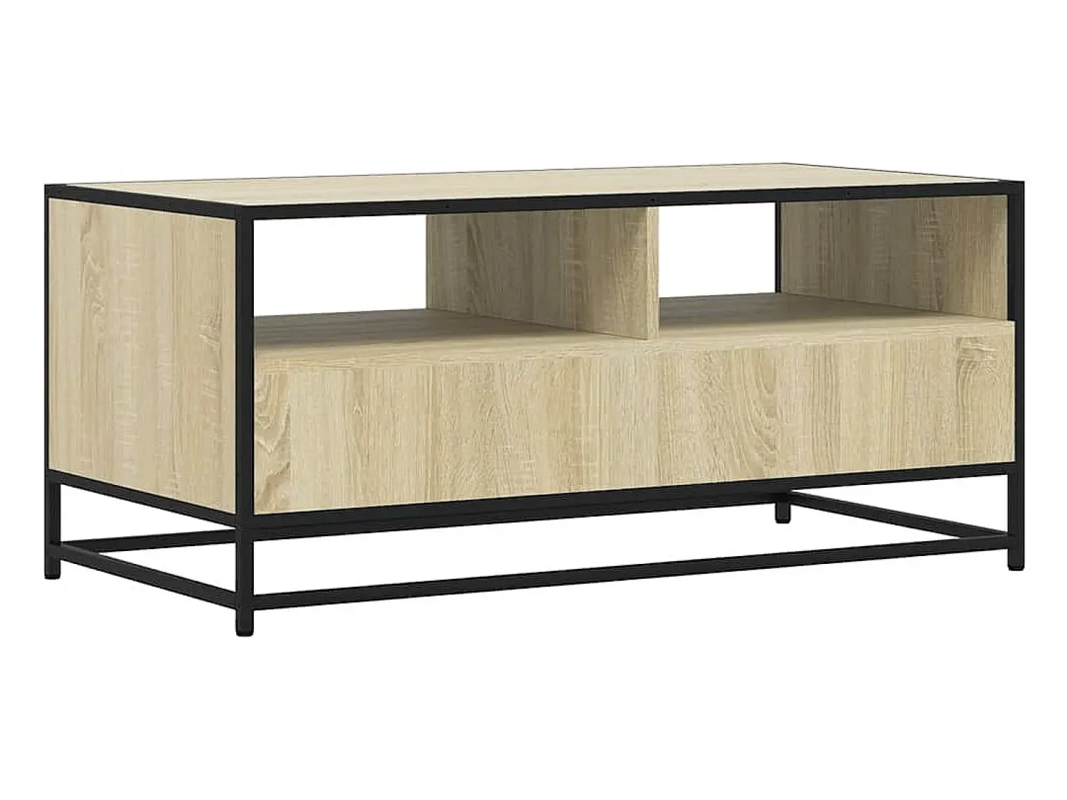 Mesa De Centro* Mesa de centro | Mesa de apoio 100x50x45cm deriv. madeira/metal carvalho sonoma Castanho
