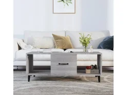Mesa De Centro* Mesa de centro | Mesa de apoio 102x50x40cm derivados de madeira sonoma Cinzento