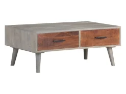 Hot Mesa de centro | Mesa de apoio 100x60x40 cm mangueira maciça áspera Cinzento