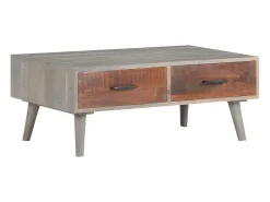 Hot Mesa de centro | Mesa de apoio 100x60x40 cm mangueira maciça áspera Cinzento