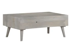 Hot Mesa de centro | Mesa de apoio 100x60x40 cm mangueira maciça áspera Cinzento