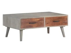 Hot Mesa de centro | Mesa de apoio 100x60x40 cm mangueira maciça áspera Cinzento