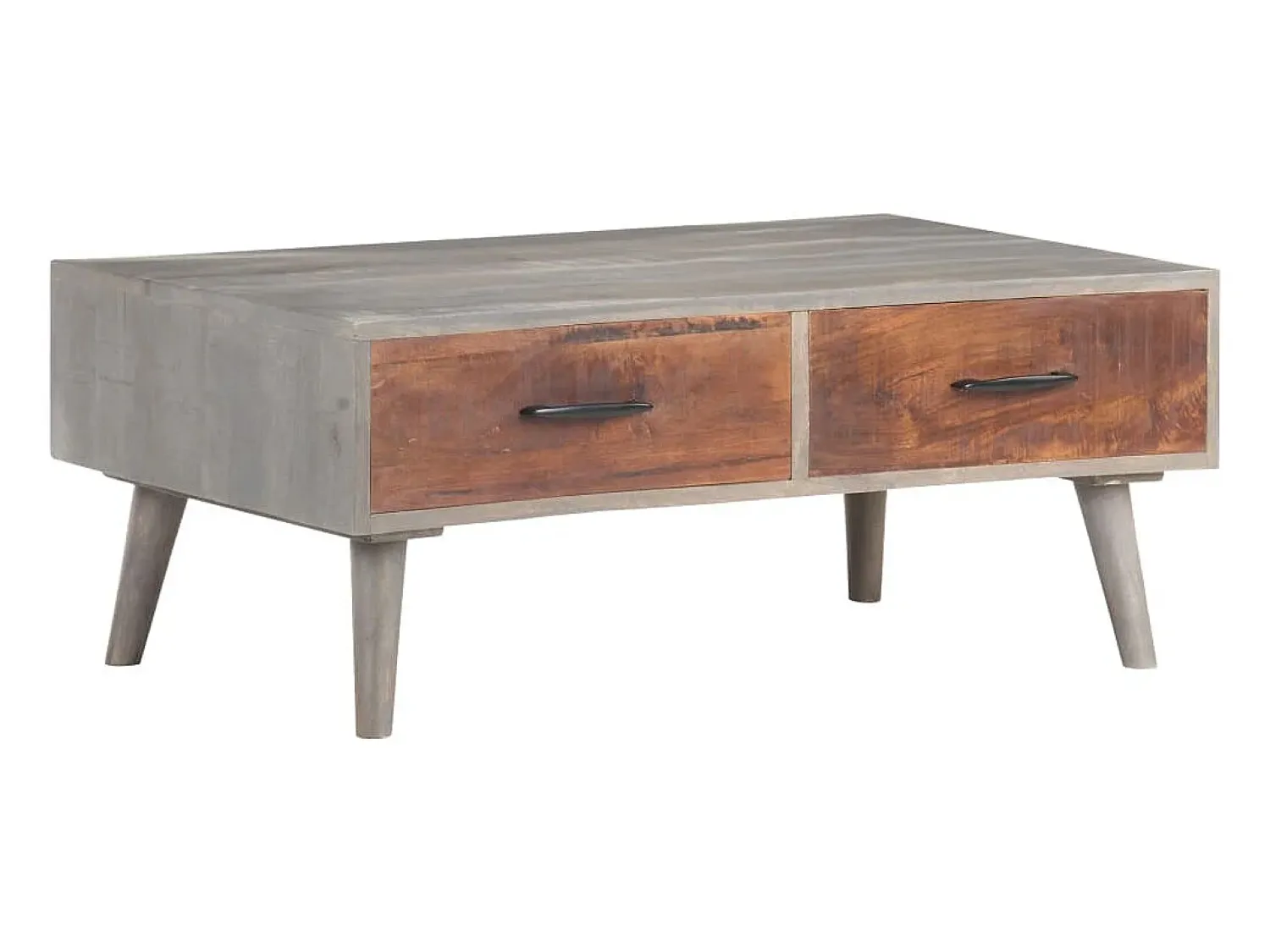 Hot Mesa de centro | Mesa de apoio 100x60x40 cm mangueira maciça áspera Cinzento