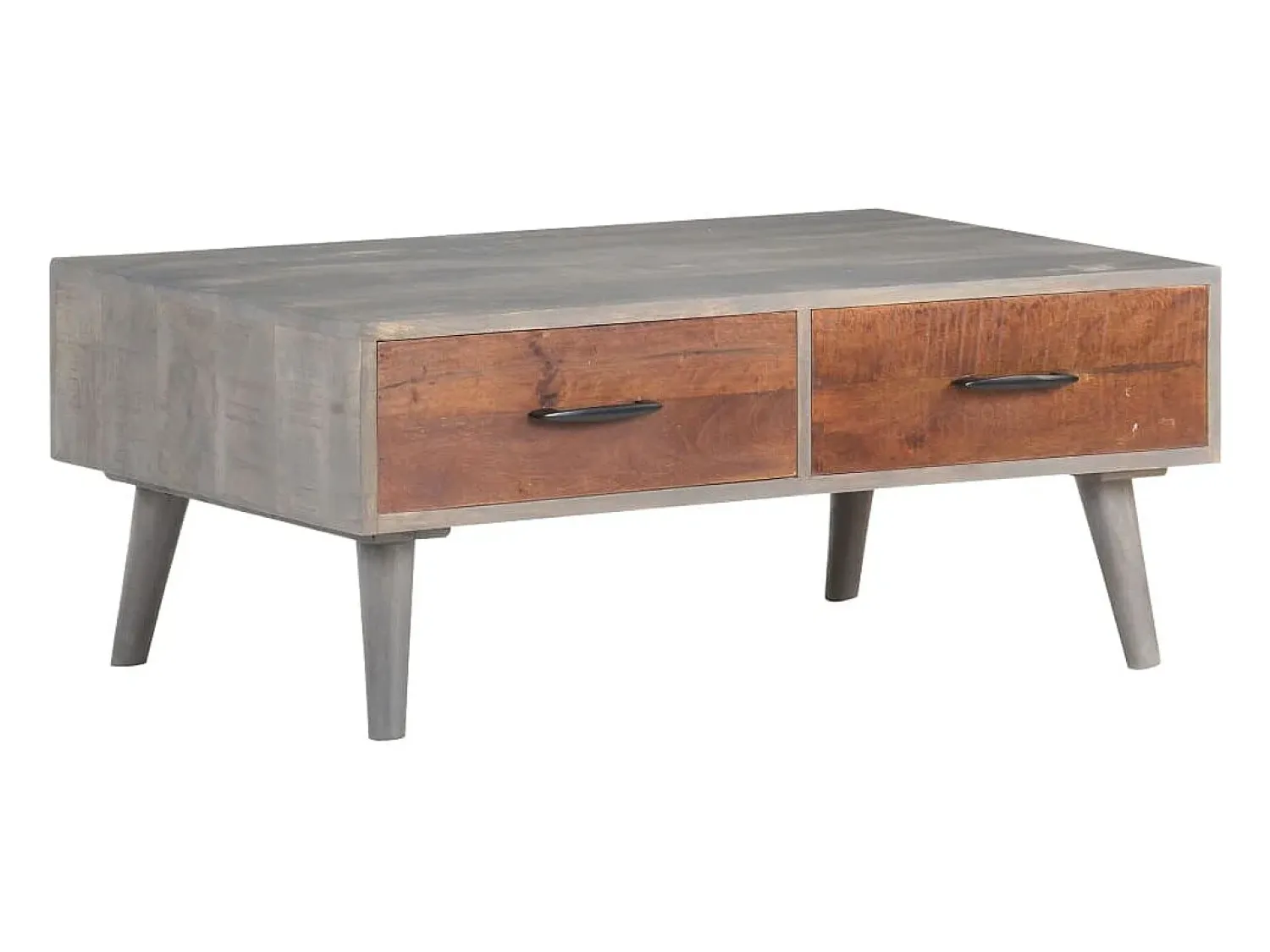 Hot Mesa de centro | Mesa de apoio 100x60x40 cm mangueira maciça áspera Cinzento