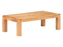 Best Mesa de centro | Mesa de apoio | Mesa de café 110x60x35cm acácia maciça c/ acabamento a mel Branco