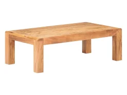 Best Mesa de centro | Mesa de apoio | Mesa de café 110x60x35cm acácia maciça c/ acabamento a mel Branco