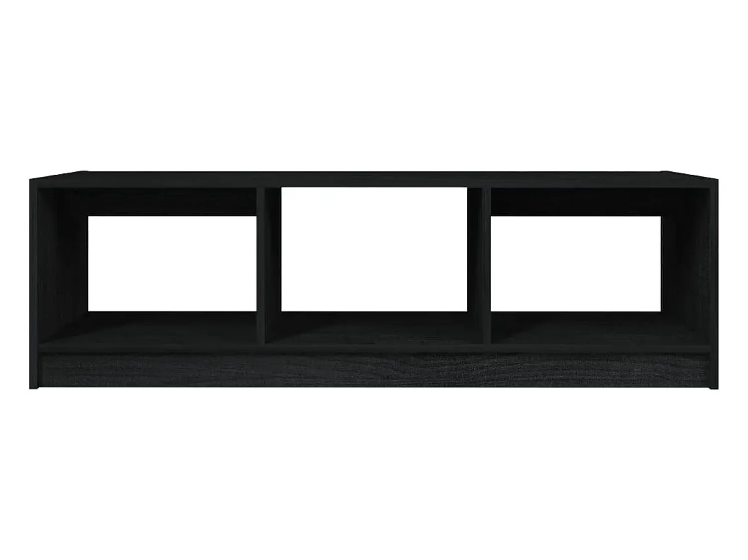 New Mesa de centro | Mesa de apoio 110x50x34 cm madeira de pinho maciça Preto