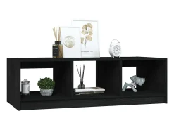 New Mesa de centro | Mesa de apoio 110x50x34 cm madeira de pinho maciça Preto