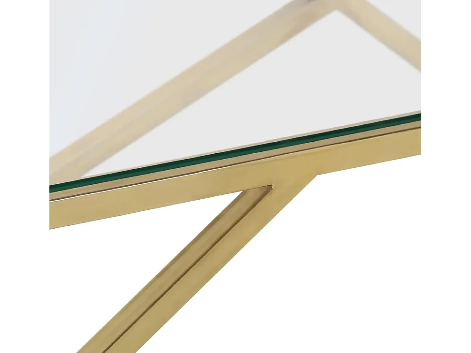 Mesa de centro | Mesa de apoio aço inoxidável e vidro temperado dourado^ Mesa De Centro