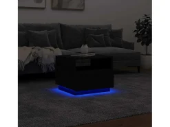Discount Mesa de centro | Mesa de apoio com luzes LED 50x49x40 cm Preto