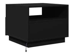 Discount Mesa de centro | Mesa de apoio com luzes LED 50x49x40 cm Preto