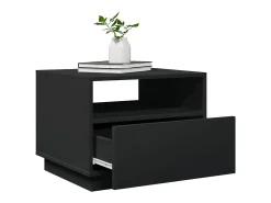 Discount Mesa de centro | Mesa de apoio com luzes LED 50x49x40 cm Preto