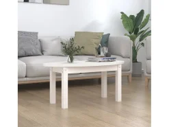 Mesa De Centro| Mesa de centro | Mesa de apoio 80x40x35 cm madeira de pinho maciça Branco
