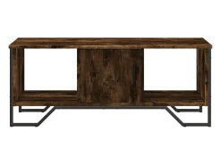 Mesa De Centro| Mesa de centro | Mesa de apoio 100x51x40 cm derivados madeira carvalho fumado Castanho