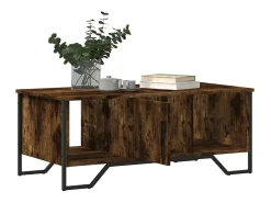Mesa De Centro| Mesa de centro | Mesa de apoio 100x51x40 cm derivados madeira carvalho fumado Castanho