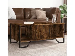 Mesa De Centro| Mesa de centro | Mesa de apoio 100x51x40 cm derivados madeira carvalho fumado Castanho