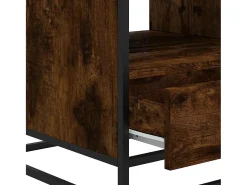 Mesa de centro | Mesa de apoio 100x50x45cm deriv. madeira/metal carvalho fumado^ Mesa De Centro