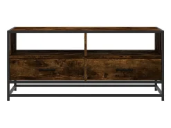 Mesa de centro | Mesa de apoio 100x50x45cm deriv. madeira/metal carvalho fumado^ Mesa De Centro