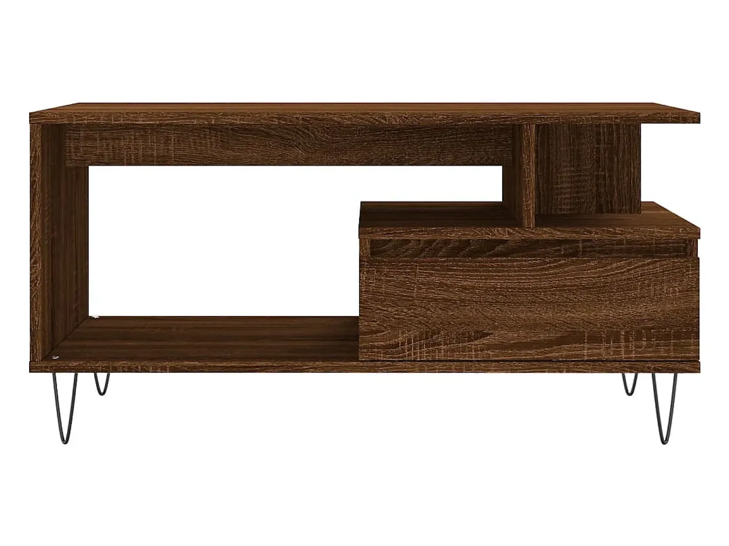 Mesa de centro | Mesa de apoio 90x49x45 cm derivados de madeira carvalho Castanho
