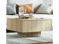 Hot Mesa de centro | Mesa de apoio 60x60x31.5 cm derivados madeira carvalho sonoma Castanho