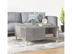 Mesa De Centro| Mesa de centro | Mesa de apoio 80x80x36.5 cm derivados madeira cimento Cinzento