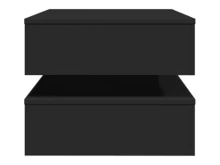 Mesa De Centro| Mesa de centro | Mesa de apoio com luzes LED 90x50x40 cm Preto