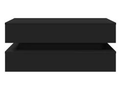 Mesa De Centro| Mesa de centro | Mesa de apoio com luzes LED 90x50x40 cm Preto