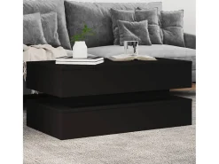 Mesa De Centro| Mesa de centro | Mesa de apoio com luzes LED 90x50x40 cm Preto