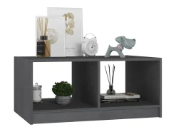 Mesa De Centro| Mesa de centro | Mesa de apoio 75x50x33.5 cm madeira de pinho maciça Cinzento