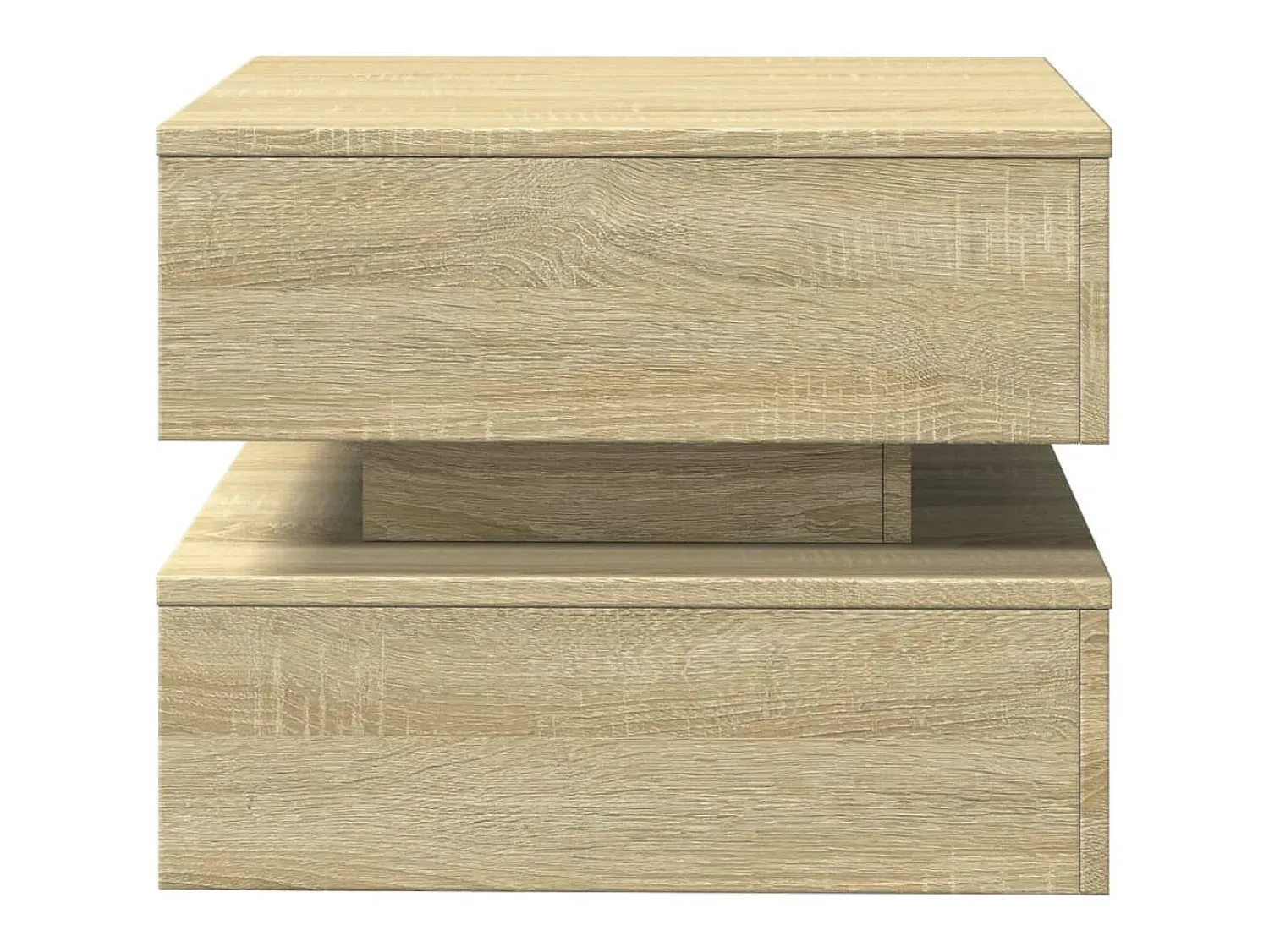 Mesa De Centro| Mesa de centro | Mesa de apoio com luzes LED 50x50x40 cm carvalho sonoma Castanho