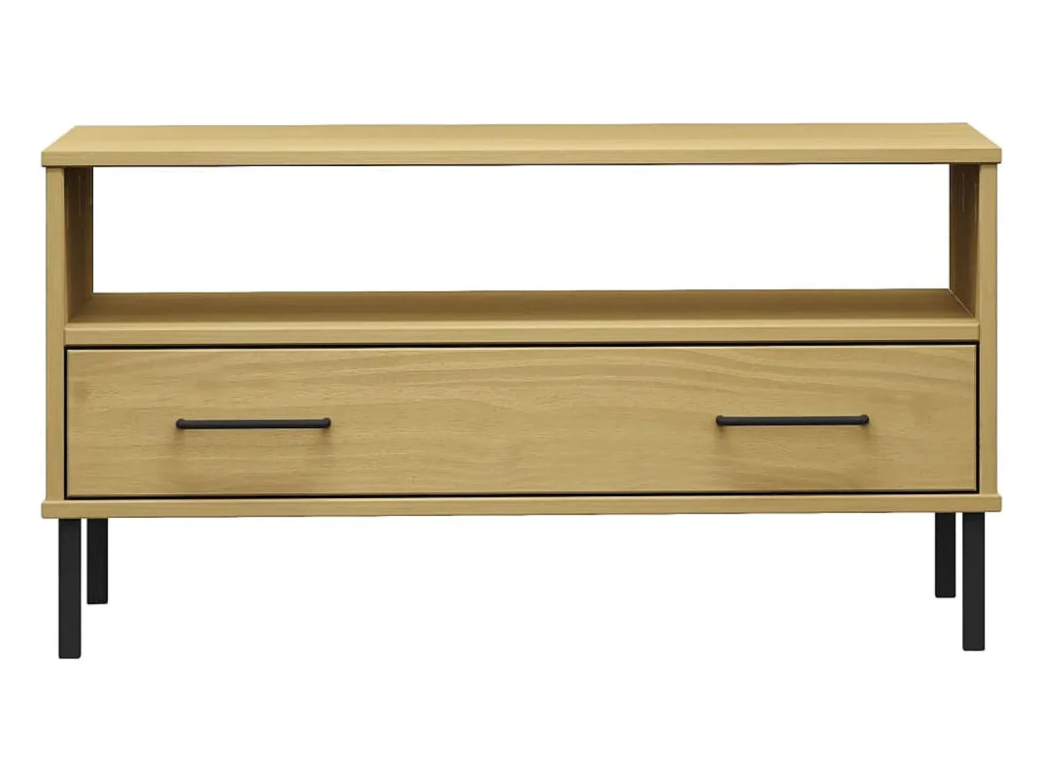 Mesa De Centro| Mesa de centro | Mesa de apoio c/ pernas de metal 85x50x45cm OSLO madeira Castanho