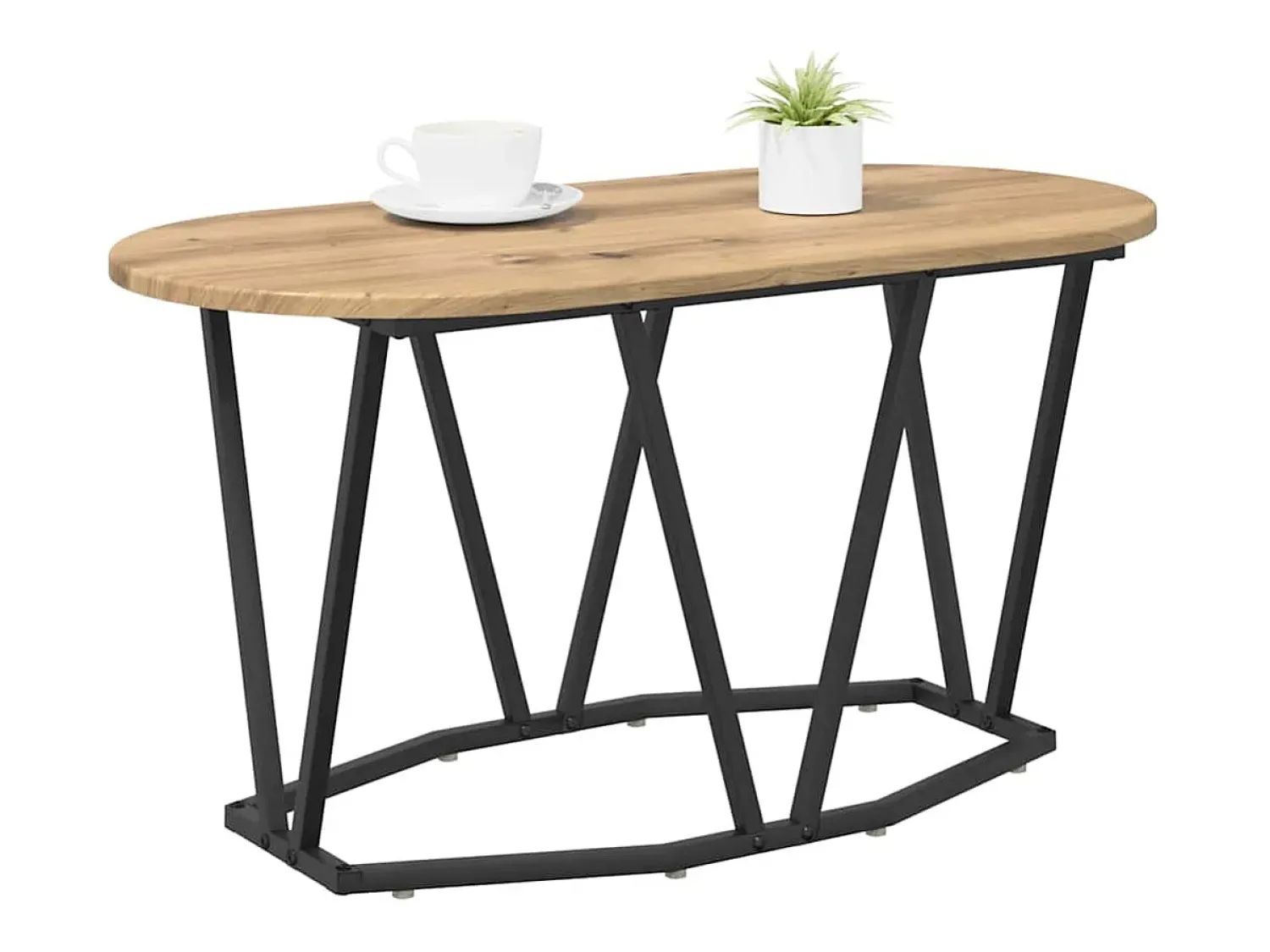 Mesa De Centro| Mesa de centro | Mesa de apoio carvalho artisiano 80x40x40.5 cm Castanho
