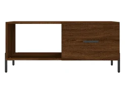 New Mesa de centro | Mesa de apoio 90x50x40 cm derivados de madeira carvalho Castanho