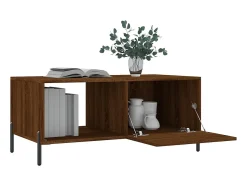New Mesa de centro | Mesa de apoio 90x50x40 cm derivados de madeira carvalho Castanho