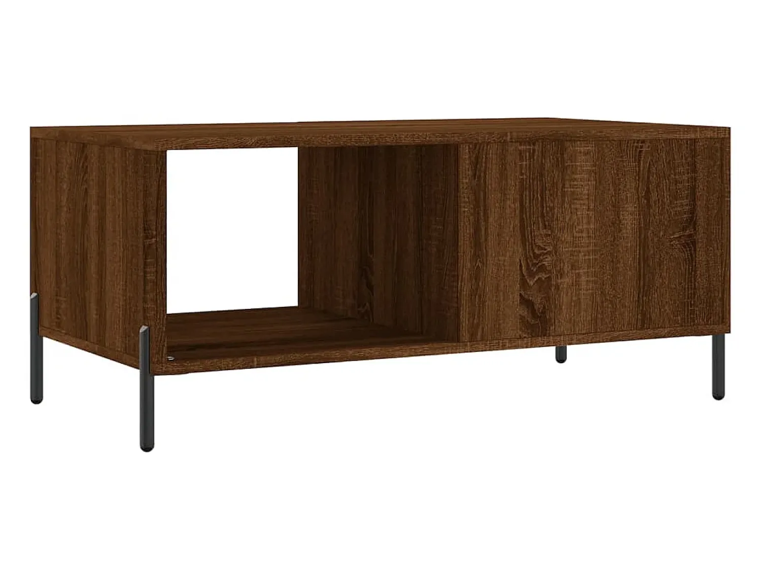 New Mesa de centro | Mesa de apoio 90x50x40 cm derivados de madeira carvalho Castanho