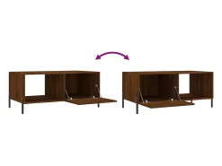 New Mesa de centro | Mesa de apoio 90x50x40 cm derivados de madeira carvalho Castanho