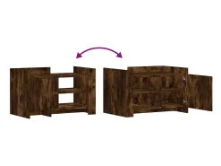 Mesa De Centro| Mesa de centro | Mesa de apoio 80x50x50 cm derivados de madeira carvalho fumado Castanho