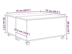 Clearance Mesa de centro | Mesa de apoio Madeira Antiga 75x75x38 cm Castanho