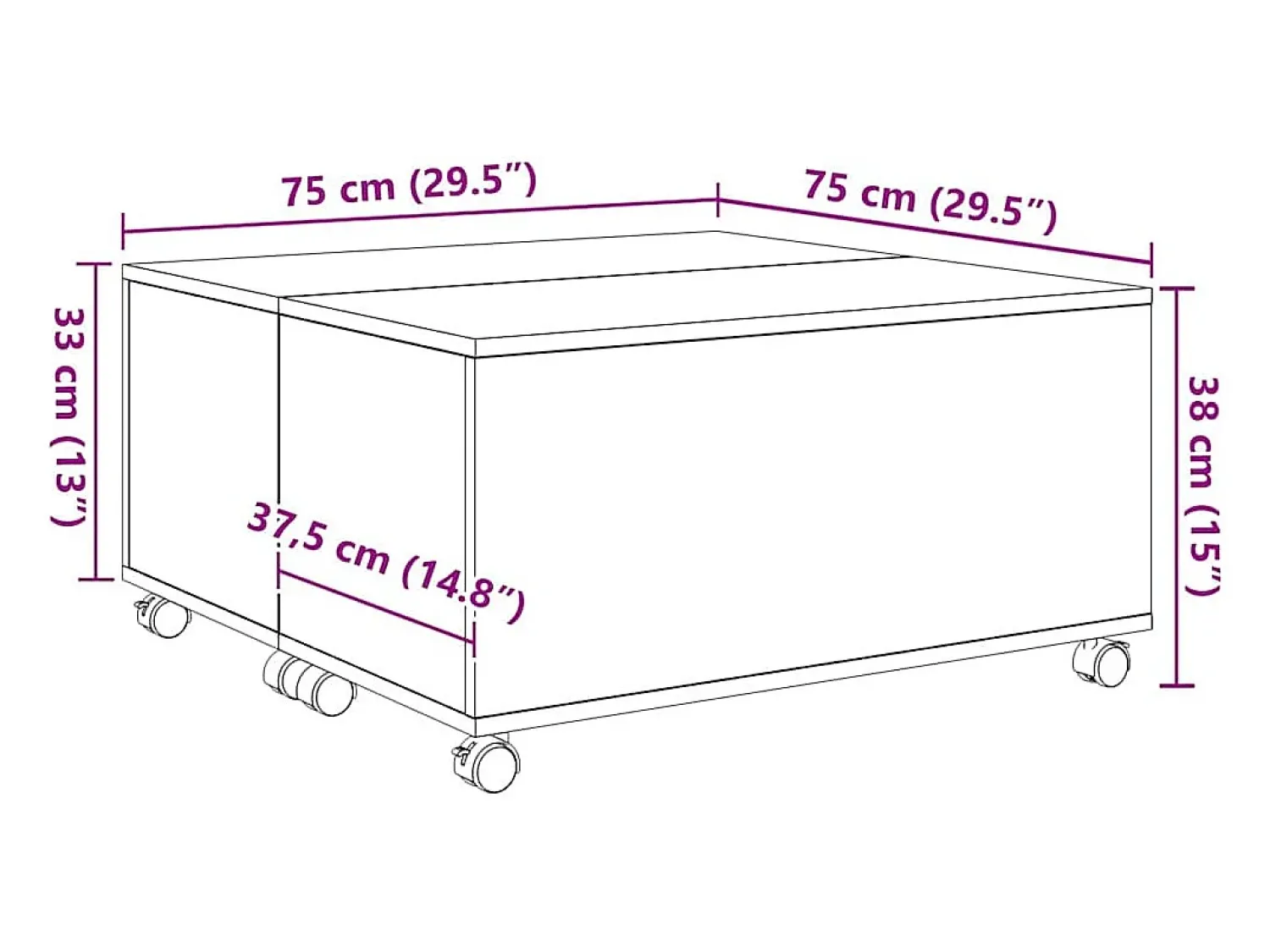 Clearance Mesa de centro | Mesa de apoio Madeira Antiga 75x75x38 cm Castanho