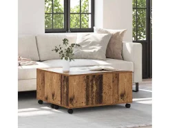 Clearance Mesa de centro | Mesa de apoio Madeira Antiga 75x75x38 cm Castanho