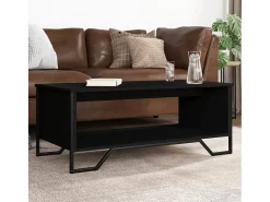 Mesa De Centro* Mesa de centro | Mesa de apoio 100x51x40 cm derivados de madeira Preto