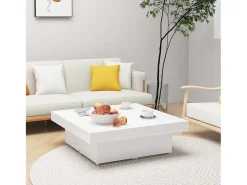 Mesa De Centro* Mesa de centro | Mesa de apoio 90x90x28 cm derivados de madeira Branco