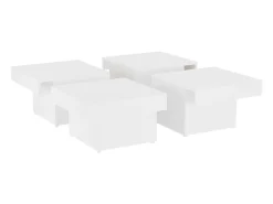 Mesa De Centro* Mesa de centro | Mesa de apoio 90x90x28 cm derivados de madeira Branco