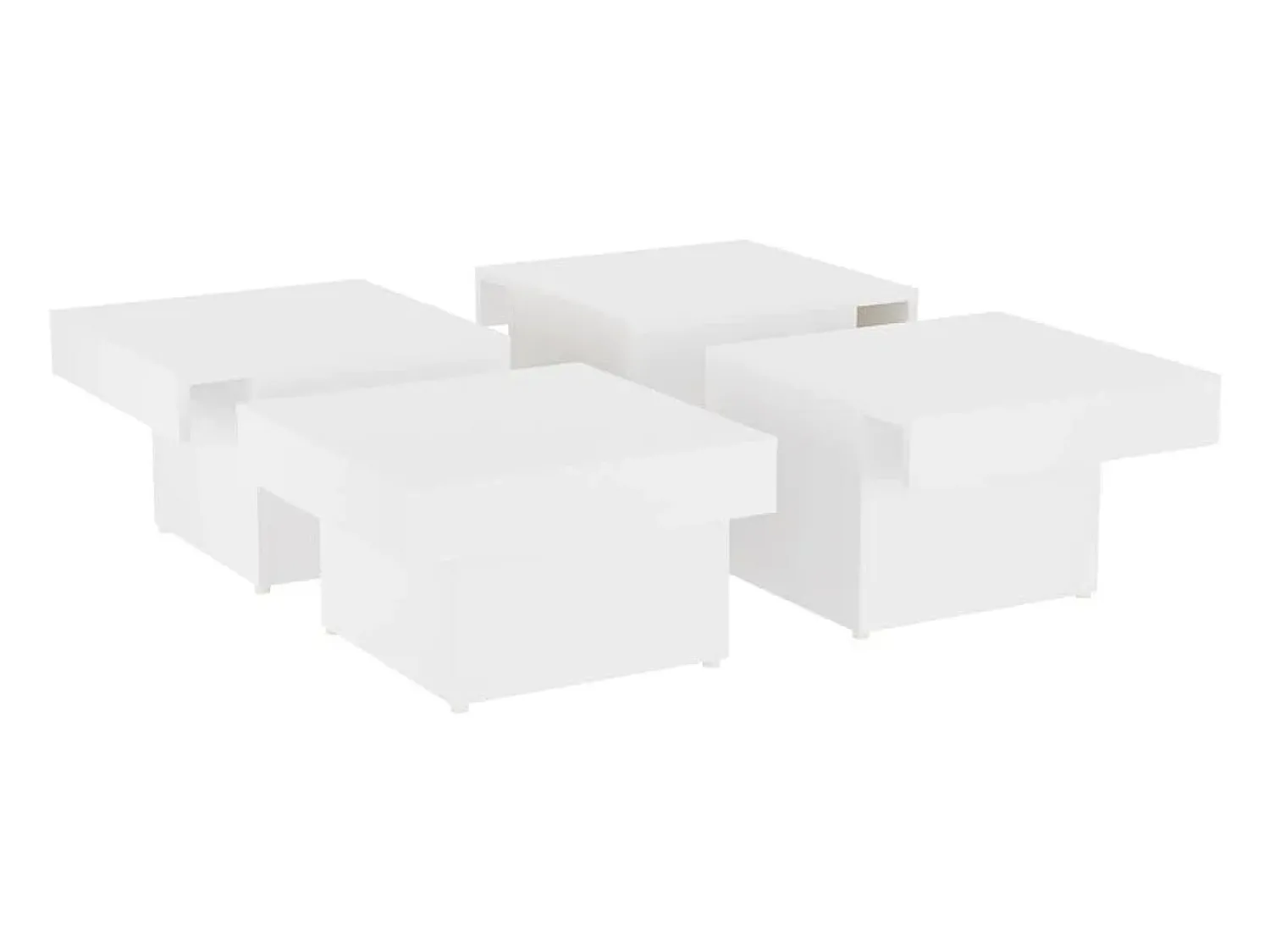 Mesa De Centro* Mesa de centro | Mesa de apoio 90x90x28 cm derivados de madeira Branco