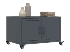 Mesa De Centro| Mesa de centro | Mesa de apoio | Mesa de café 68x50x43.5 cm aço antracite Preto