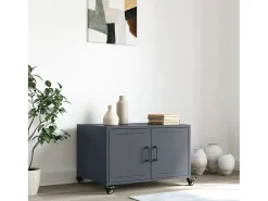 Mesa De Centro| Mesa de centro | Mesa de apoio | Mesa de café 68x50x43.5 cm aço antracite Preto